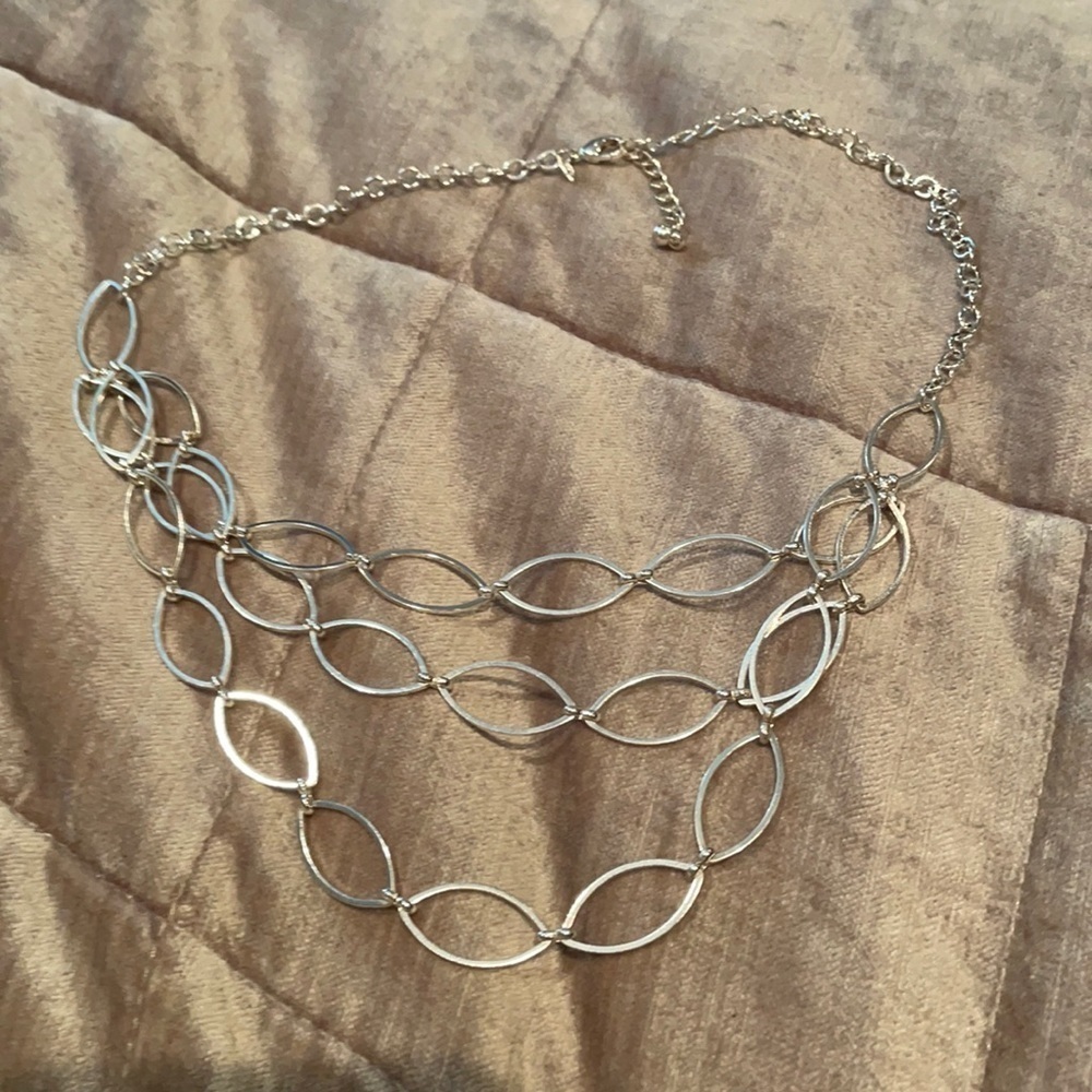 NINA Ricci for Avon 3 Layer Silver Necklace